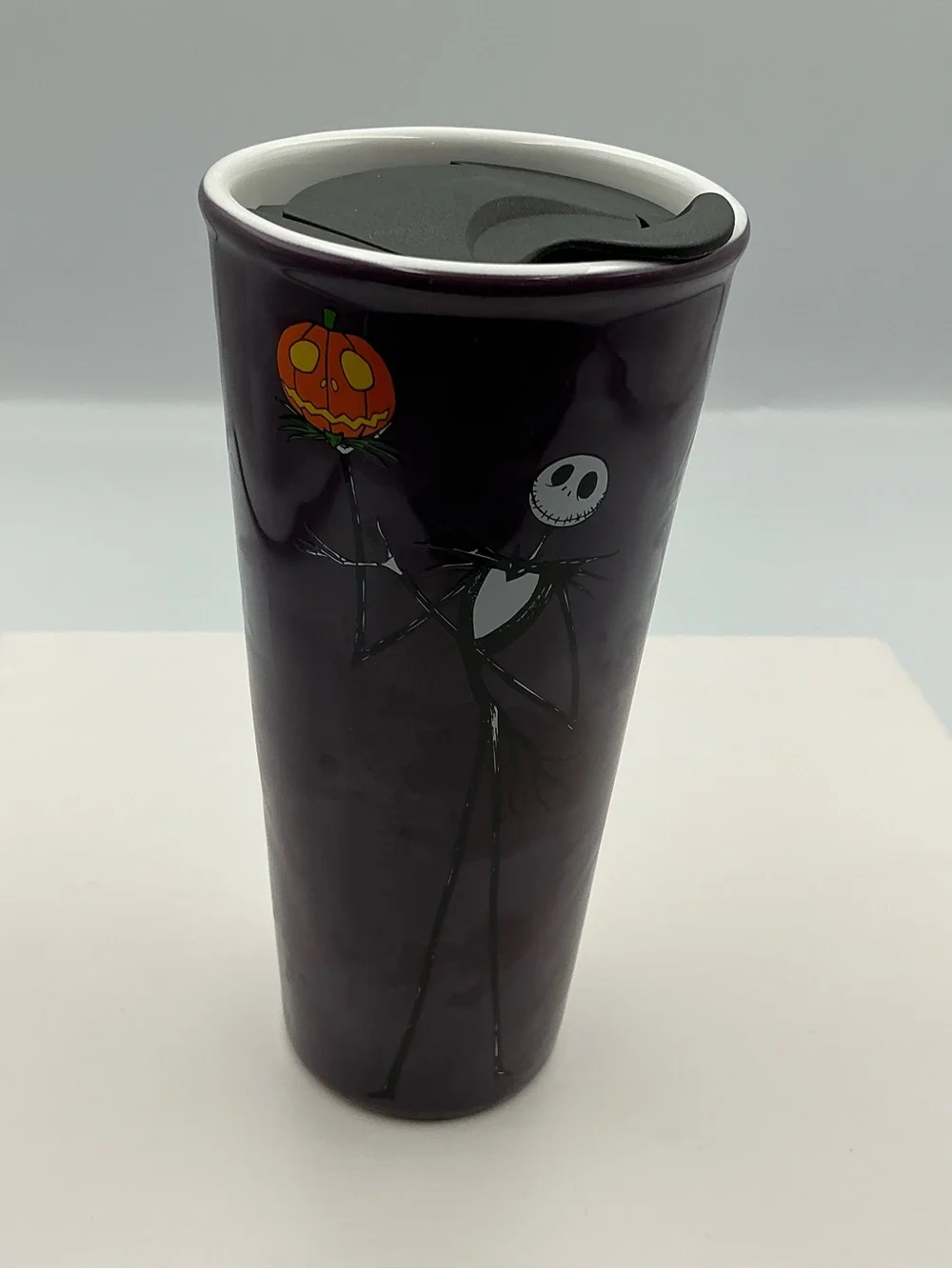 Disney Purple Jack Skellington Ceramic Travel Tumbler with Black Lid